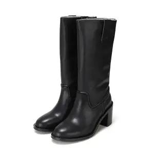 [BABARA]바바라 소가죽 여성하프부츠 7cm_BBG868