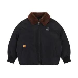 [캉골키즈](대전신세계)부클카라 포인트 블루종 다운 점퍼 RD 0106 블랙 (ARDCDJ01060BK)