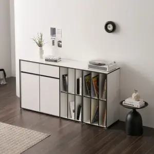 보루네오 마르체 바움 1600 와이드 LP보관 2칸 감성 서랍수납장 BOW544C (착불)