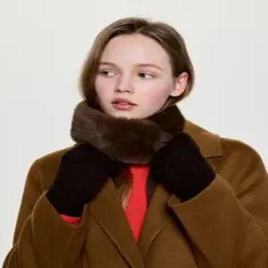 헤지스 여성 25FW [아이코닉] 캐시미어 블렌디드 장갑 브라운 HSGV5D901W2