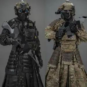 전술 두루마기 위장복 밀리터리 개량한복 멀티캠 카모플라쥬 길리슈트 특수 작전 택티컬