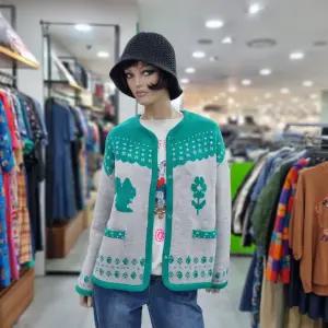 베네통/애플아울렛/다람쥐 프린트 라운드 가디건/BAKC63461