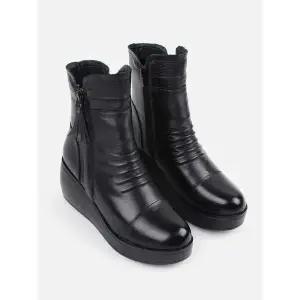 [하프클럽/]소가죽 기모 앵클부츠 6.5cm