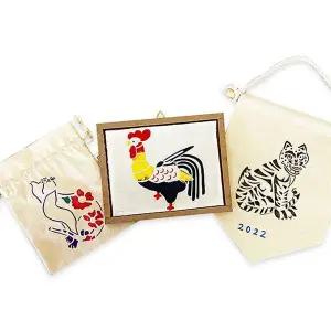 [하프클럽/]민화 스텐실 엄마랑미술 다색판화 액자 만들기