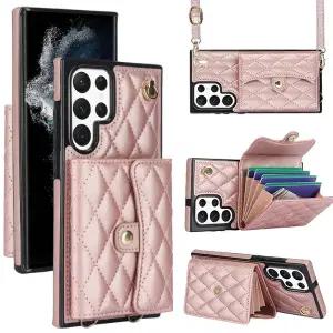 갤럭시S22 S22플러스 S22울트라 카드지갑 크로스백 목걸이 스트랩 줄 퀄팅 가죽 핸드폰 케이스