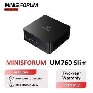 MINISFORUM 미니 PC UM760 슬림 AMD Ryzen 5 7640HS 컴퓨터 Windows 11 DDR5 16GB 1TB SSD Bluetooth 53 Wi
