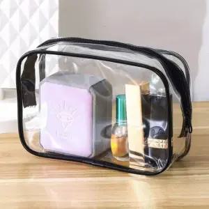 블랙프레임 투명 파우치 세면백 문구 투명파우치 방수세면가방 여행파우치 캠핑파우치