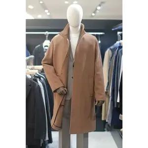 [갤러리아] 지이크 FW 베이지 캐시미어 혼용 세미오버핏 하이넥 코트 PFHAX7066