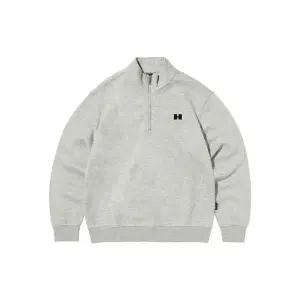 [아웃도어스/험머]H 로고 하프 집업 소프트 기모 스웨트 셔츠 멜란지 그레이