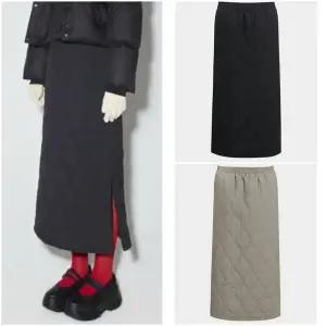 [버커루]여성 겨울 퀄팅 롱 스커트 _US