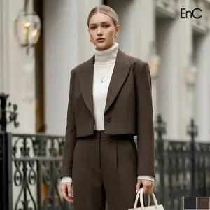 [ENC] 피크드 라펠 크롭자켓 (ENJK24T03W)
