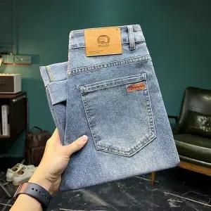 봄 일자 청바지 남성 스트레이트핏 프리미엄 슬림핏 9부 스판 캐주얼 바지 힛템