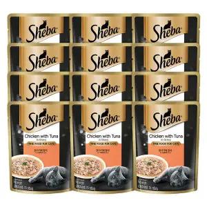쉬바 파우치 고양이 간식 닭고기와참치 그레이비소스 70g x 12개