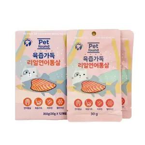 펫파운드 습식 영양 고양이간식 육즙가득 리얼 연어 통살 30gx12p