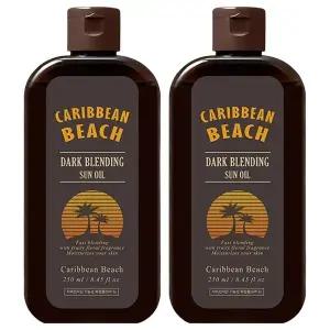 2개 캐리비안비치 초간단 퀵 대용량 다크 블렌딩 선 오일 250ml 썬텐 구릿빛 피부 바디프로필