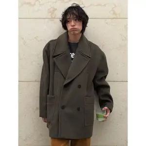 [하프클럽/비바스튜디오]울 알파카 더블 피코트 코트 - KHAKI