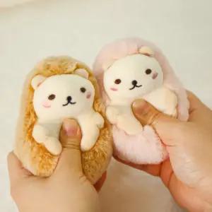 모찌타운 스트레스볼 고슴도치 인형 브라운 핑크