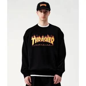 THRASHER 플레임 로고 맨투맨 블랙 339489