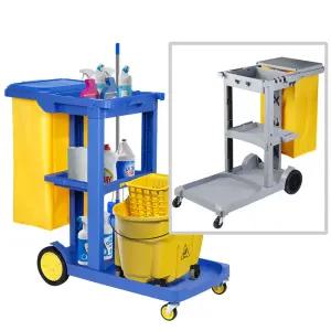 지지샵 업소용 이동식 청소카트 청소용품 클린카트 봉투덮개있는타입