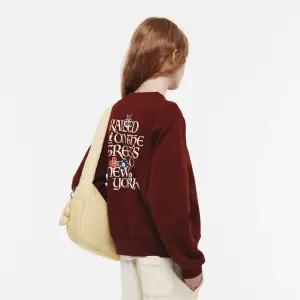 우먼스 플라워 레터링 스웨트셔츠 1798 버건디
