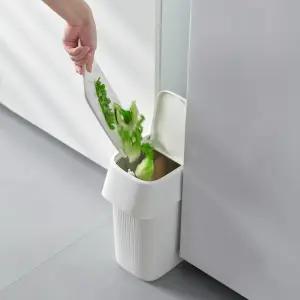 원터치 휴지통 화장실 주방 욕실 슬림 틈새 종량제 쓰레기통 10L