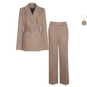 [비비드시크릿가너]SET 여성 클래식 겨울정장 벨트 울자켓+기모팬츠 세트