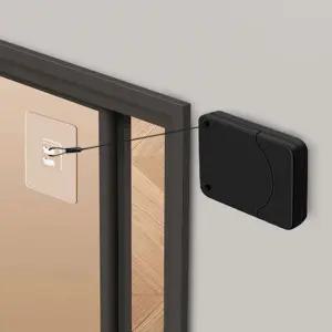 (블랙) 1.5m 무타공 와이어 도어클로저 슬라이딩/미닫이문/도어부품/문닫힘/고정/현관도어/문부품/방문
