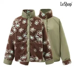 플라워 덤블 양털 배색 리버시블 자켓 (DP4JK031A)