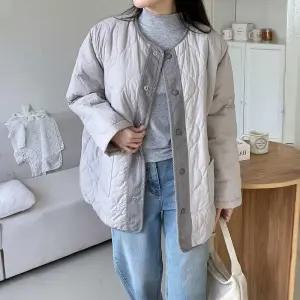 TE 겨울 노카라 밍크안감 캐주얼 루즈핏 여행 긴팔 데일리 봄 점퍼 패딩 누빔 퀼팅