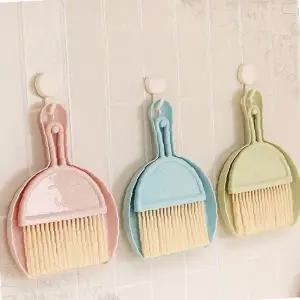 미니 빗자루 쓰레받이 세트 파스텔 컬러 데스크 청소용품 책상 정리 키보드 청소 홈카페 인테리어 소품