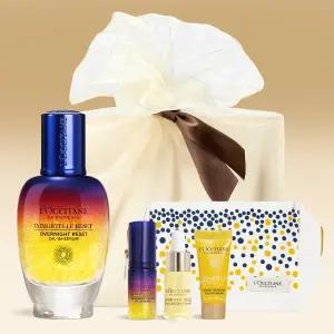 [록시땅](강남점)[기프트] 이모르뗄 오버나이트 리셋 오일 인 세럼 50ml 세트 (+디럭스 3종+파우치)