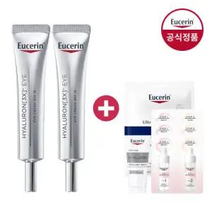 유세린 하이알루론 3X 아이크림 15ml 2개 (증)마스크팩 1매+에피셀린세럼 7ml+듀오앰플 샤쉐 3개+쇼핑백