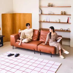 [룸스프레이증정][다우닝] 포네 3인 오픈 모듈 전체 내추럴가죽 소파