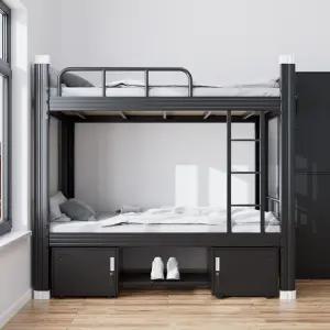 조립식 이층침대 슈퍼싱글 블랙 철제 매트리스 프레임 포함