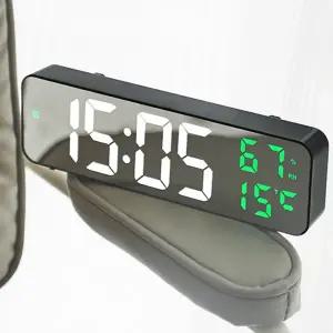 led 온습도 시계 디지털 알람 직사각 led 탁상 시계 탁상용 벽걸이 사무실