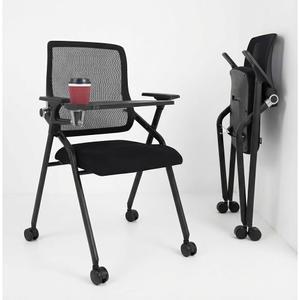 블랜듀오 업데이트된 회의실 의자 태블릿 암 접이식 사무용 책상 지지대 슬라이딩 암레스트 터 스태커블