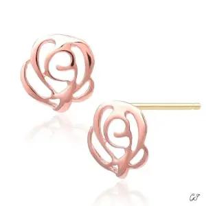 트위스트귀걸이 심플귀걸이 장미 골드 14K 금 (WFJ5A3P)