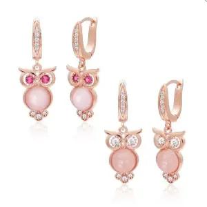 로즈 골드 원터치 링 리본 진주 금침 부엉이 (WFJ5A4S)