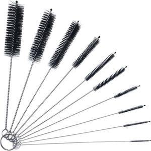 세척솔 브러쉬 텀블러 빨대 청소 와인병 키트 청소기 컵 파이프 병 10개 나일론 8인치 세트 브러시 블랙 청소용 튜브 키보드 실험실