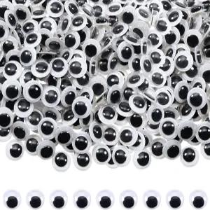 TOAOB 1000개 10mm 흔들 구글리 토이 즈 셀프 접착 원형 블랙 작은 플라스틱 스티커 DIY 공예 스크랩북