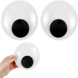 2 PCS 7.5 인치 자이언트 구글리 즈 셀프 로 움직이는 할로윈 크리스마스 장식용 대형 블랙 화이트 및 DIY