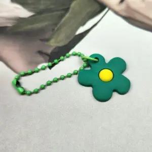 플라워 가방 키링 그린 데이지 색상 열쇠고리 컬러 꽃 키홀더 (WFJ5GMY)