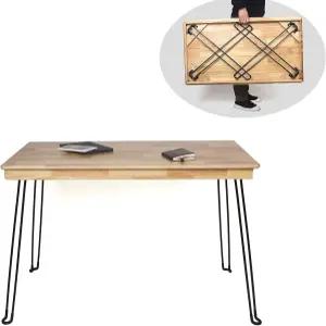 루바포스 나무 접이식 책상 휴대용 테이블 43인치 작업대 홈 오피스 필기 퍼즐 작은 컴퓨터 조립 필요 없음