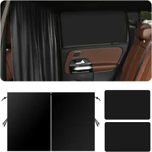 자동차 선쉐이드 키트 대형 커튼에는 1PCS 칸막이 커튼과 2PCS 마그네틱 커튼 개인정보 보호 수면
