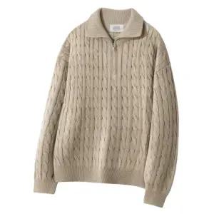 국내매장판 리메인세컨드 오버핏 볼륨 워셔블 하프집업 케이블 니트 베이지 284069