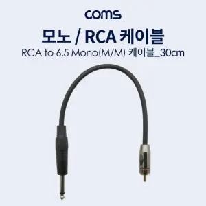 모노 RCA 1선 변환 케이블 Mono 6.35(M) RCA(M) 30cm BT246