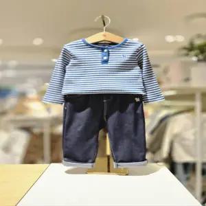 [블루독베이비 10] 26SS(BL)(NY)스트라이프골지티셔츠저지트윌팬츠세트 (1461193300341001)