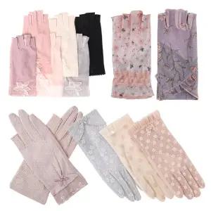 여성 자외선차단 운전장갑 등산 운동 골프 모달 레이스 망사 장갑