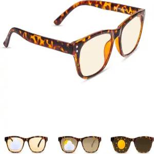 OptiKlevio 블루라이트 차단 안경 남성 여성 컴퓨터 게이밍 포토크로믹 야간 운전 눈의 피로 방지 눈부심