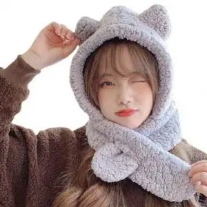 곰돌이 후드넥워머 캐릭터 귀덮개 모자